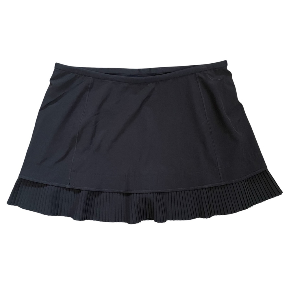 IBKUL Crystal Y2K Pleated Skort Black Sz L Preppy Skirt Tennis Golf Pickleball